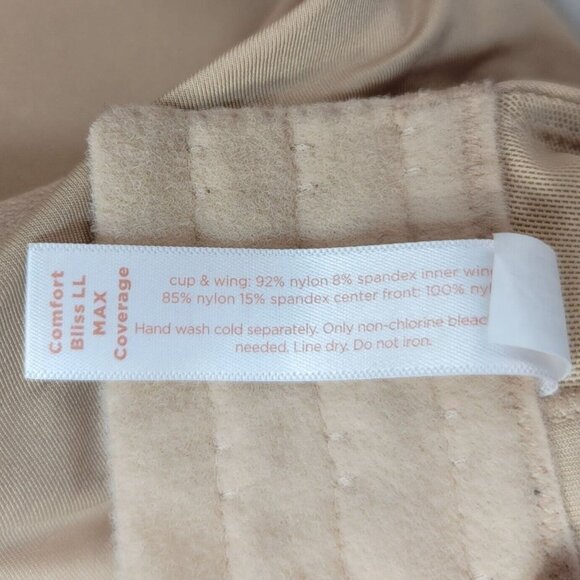 Cacique Comfort Bliss Lightly Lined Max Coverage Bra Tan 38F Underwire Wide Adj - Picture 9 of 14